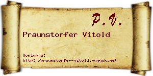 Praunstorfer Vitold névjegykártya